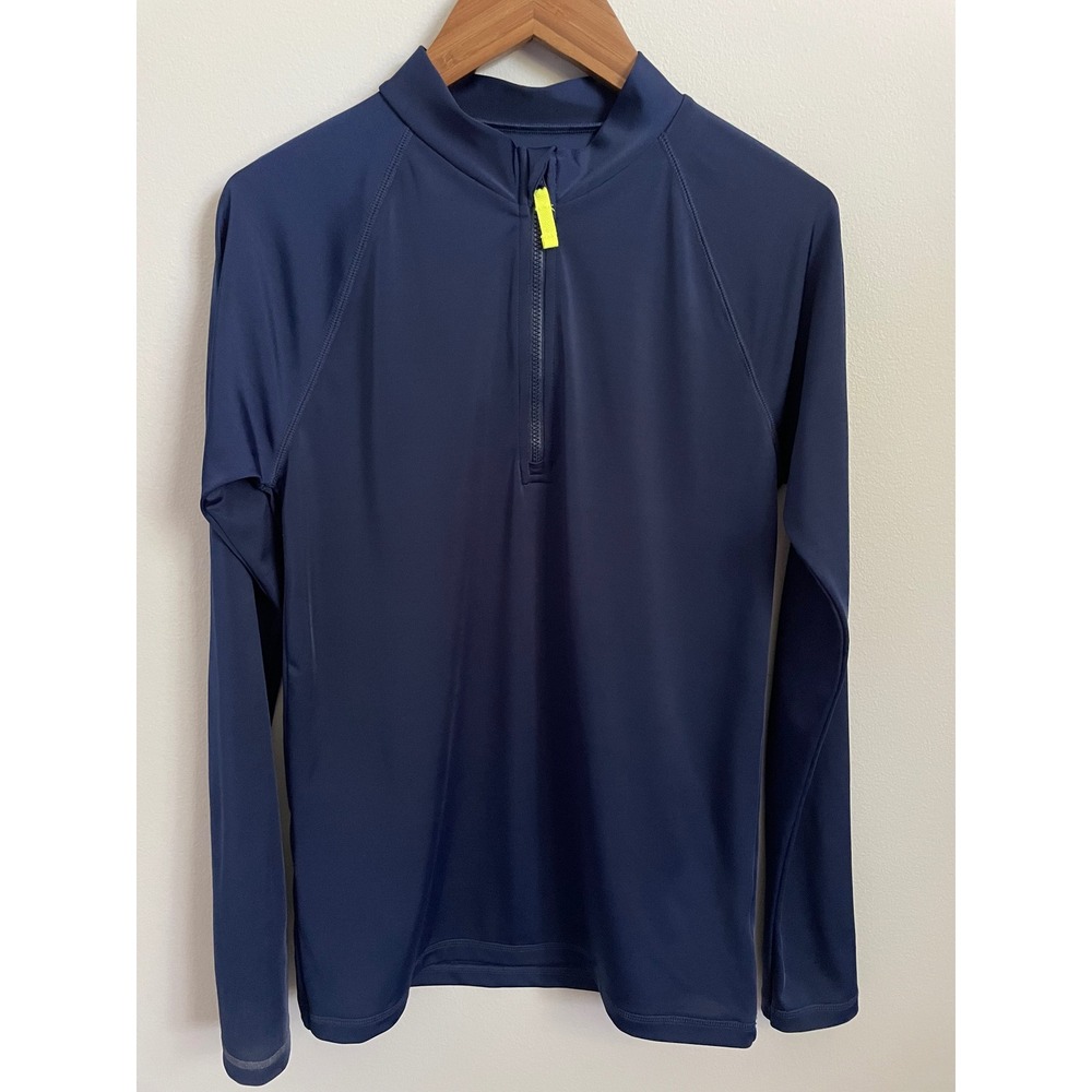 J.Crew Navy Rashguard Long-Sleeve Half-Zip UPF 50+ Boys Size XL, New Condition
